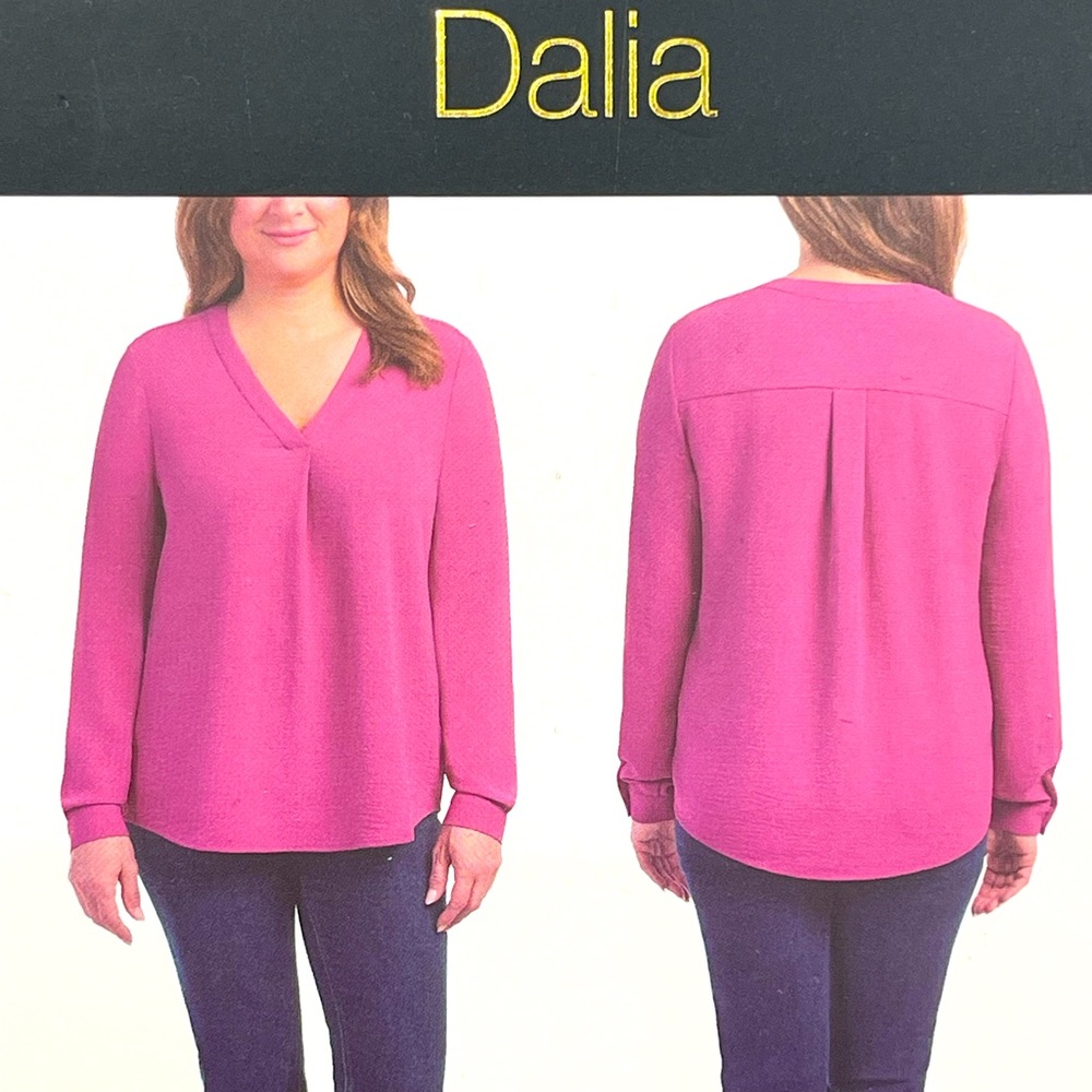 XL - Dalia V-Neck Blouse Dress Shirt